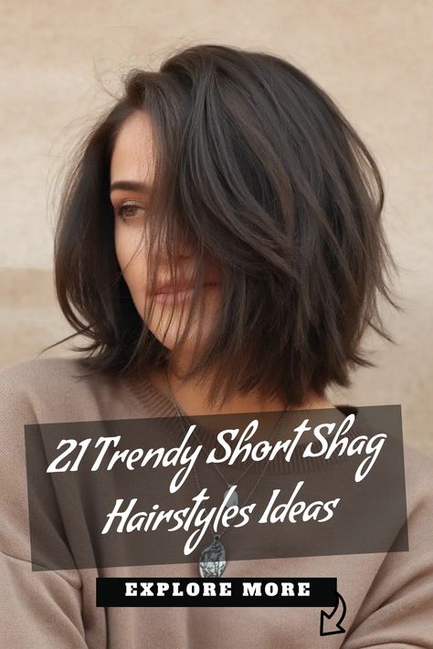 Discover the ultimate cool-girl look with shaggy short hair! 🌟 Whether you're into chic and edgy shaggy haircuts or effortless short shag hairstyles, this versatile trend is perfect for anyone looking to add texture and movement to their locks. Get inspired to rock short shaggy haircuts that are fun, trendy, and easy to style. Embrace your inner fashionista with a playful and low-maintenance vibe. Low Maintenance Haircut Short, Short Thick Hair Styles Easy, Short Low Maintenance Haircut, Low Maintenance Short Haircut For Women, Short Thick Hair Styles, Choppy Short Hair, Short Choppy Bob Haircuts, Haircuts For Thick Hair Short, Low Maintenance Short Hair