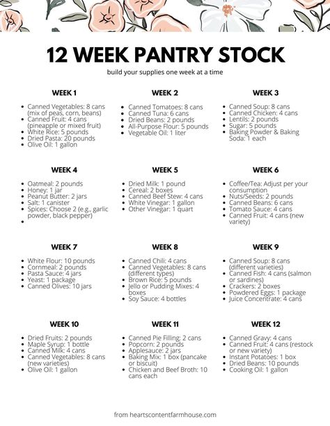 Stocking Pantry, Pantry Staples List, Pantry Stock, Pantry List, Emergency Preparedness Food, Meal Planning Menus, Stock List, Emergency Prepardness, Homemade Pantry