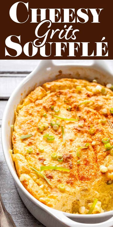 Bacon Grits Casserole, Grits Souffle, Easy Grits, Savory Grits, Ham For Easter, Southern Grits, Grits Casserole, Drinks Summer, Cheesy Grits