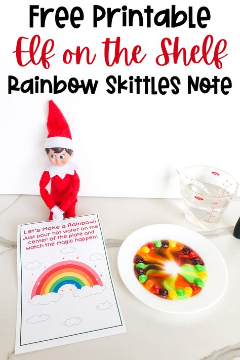 Elf On A Shelf Rainbow Skittles, Skittle Elf On The Shelf, Elf On The Shelf Ideas At School Kids, Elf And Skittles Rainbow, Elf Skittles Rainbow Magic, Elf On Shelf Skittles Magic, Elf On The Shelf Skittles Rainbow, Elf On The Shelf Rainbow, Elf On The Shelf Ideas Skittles