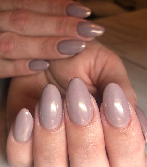 Gray Glazed Donut Nails, Grey Glazed Donut Nails, Biab Nails Almond, Gel Overlay On Natural Nails, Overlay On Natural Nails, Nails Biab, Glazed Donut Nails, Donut Nails, Biab Nails