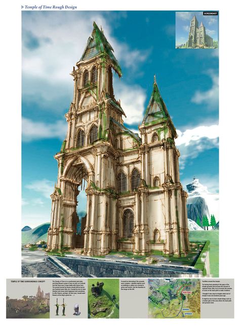 Temple of Time Art from The Legend of Zelda: Breath of the Wild #art #artwork #videogames #gameart #conceptart #illustration #legendofzelda #breathofthewild #thelegendofzelda #zelda Botw Concept Art, Temple Of Time, Breath Of The Wild Art, Enchanted Castles, Castle Decor, Wild Art, 2d Game Art, Zelda Breath Of The Wild, Scenery Background