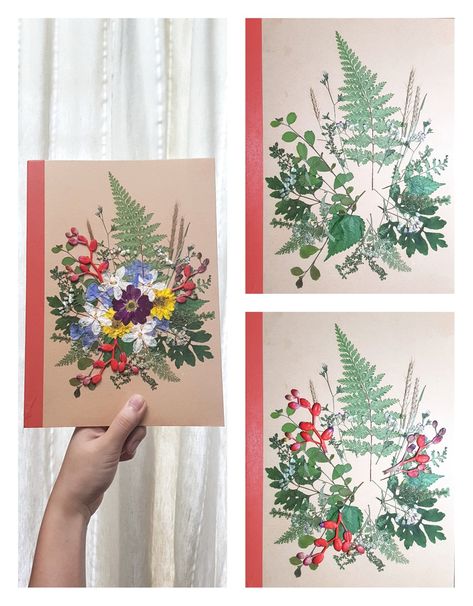 DIY Pressed Flowers Notebook Cover Herbarium File, Diy Pressed Flowers, Herbal Witchcraft, Diy Notebook Cover, School Kids Crafts, Dye Flowers, Flower Notebook, Book Cover Diy, Pressed Flower Crafts