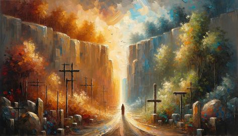 🌟 "Enter through the narrow gate. For wide is the gate and broad is the road that leads to destruction, and many enter through it. But small is the gate and narrow the road that leads to life, and only a few find it." - Matthew 7:13-14 🌿 In our journey called life, the path we choose holds profound significance. 🚶‍♂️🚶‍♀️ Today's words from Matthew remind us that opting for the less traveled road, though challenging, leads to true life. It's a call to embrace courage and discernment, choosin... The Narrow Gate, Narrow Road, True Life, Our Journey, A Call, The Road, Gate, Art Collection, Prom Dresses