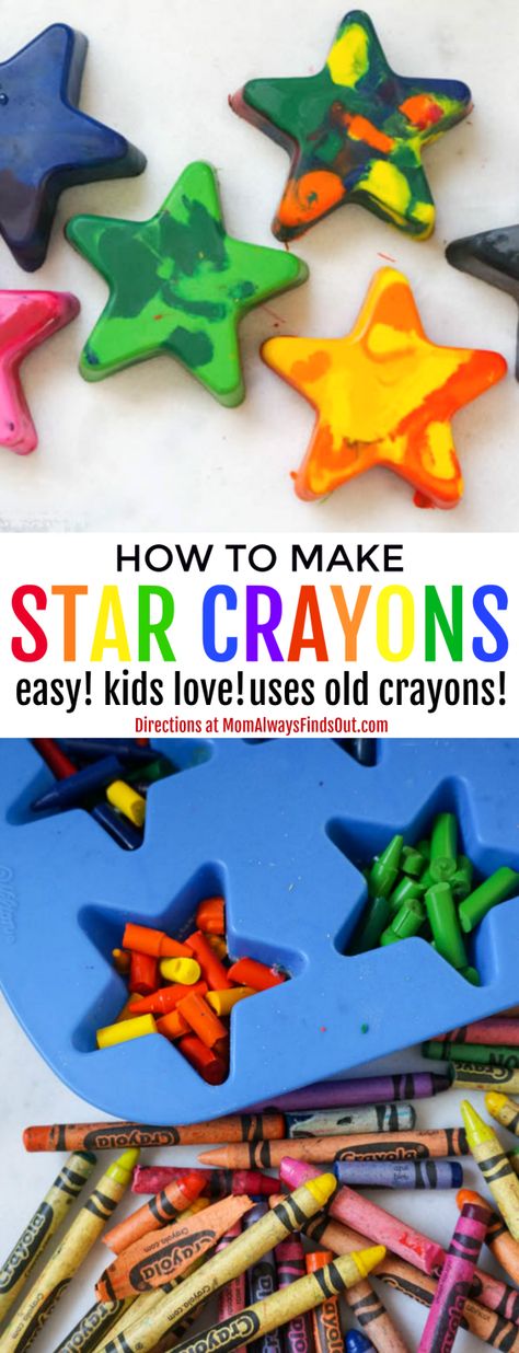 Melted Crayon Crafts, Crayon Art Diy, Making Crayons, Diy Crayons, Crayon Crafts, Diy Star, Broken Crayons, Crayon Art Melted, Diy Upcycle