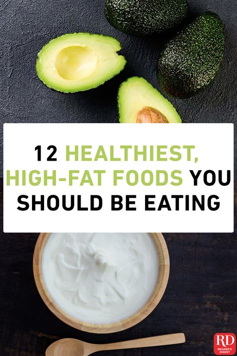 Good-for-you fats include monunsaturated fats and omega-3 fats—and certain high-fat foods are considered beneficial because of the vitamins, minerals, and other nutrients they contain. Looking for an excuse to eat foods with fat? These dozen high-fat foods are actually good for you! Good Fats Vs Bad Fats, Good Fats To Eat, Foods With Healthy Fats, Healthy Fat Foods, Fatty Snacks, Good Fat Foods, Healthy Avocado Smoothie, Healthy Fats List, Nutrition Basics