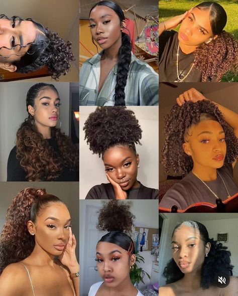 Hair Styles For Curly Short Hair Natural Curls, Curly 4a Hairstyles, Big Hair Hairstyles, Hairstyles To Do With Natural Hair, Aesthetic Hairstyle Ideas, 2023 Haircut Trends, Aesthetic Hairstyle, Haircut 2023, Mixed Curly Hair