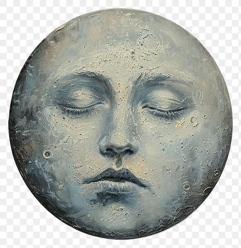 Images With Transparent Background, Collage Pieces Png, Moon Face Illustration, Moon Icon Png, Collage Art Png, Vintage Moon Art, Moon Face Art, Images For Collage, Moon With A Face