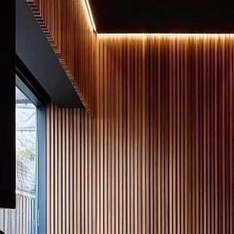 Willie Duggan on Instagram: "Slatted walls are becoming such a popular feature in homes today it is a beautiful way of paneling, but have you ever thought to light it?!⁠ ⁠ This textured surface as any textured surfaces are a great feature to light. Whether its behind your tv, a feature wall, in your boot room or even behind shelves lighting it can make it stand out that much more & make it a feature. ⁠ ⁠ We recommend the colour temperature to be 2400k which is like a candle light colour, the warmth of this light will bring out the warmth in the wood. Remember though, the source of light should never be seen! ⁠ ⁠ #slattedwall #timber #led #light #ambient" Slatted Walls, Shelves Lighting, House Bar, Shelf Lighting, Acoustic Wall, Boot Room, Colour Temperature, River House, Wood Panel Walls