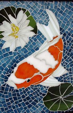 L'art Du Vitrail, Koi Art, Mosaic Animals, Mosaic Garden Art, Mosaic Madness, Mosaic Art Projects, Mosaic Tile Art, Mosaic Stained, Charcoal Drawings