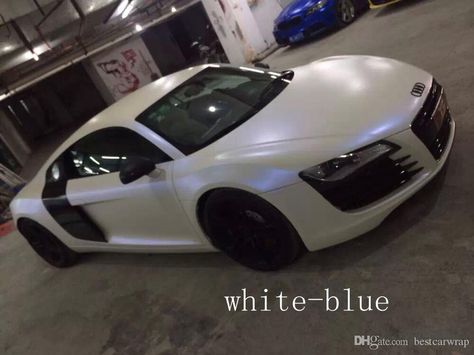 Chameleon Satin Pearl White Wrap on Audi R8 . Follow @MyaaFranee for more luxurious lifestyle posts ✨ White Jeep, Vinyl Wrap Car, Car Goals, White Car, Blue Car, Jeep Girl, Blue Vinyl, Car Girls, Bmw Cars