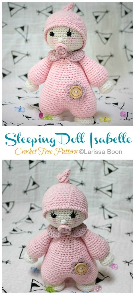 Amigurumi Pacifier Baby Doll Crochet Free Patterns - Crochet & Knitting Doll Amigurumi Free Pattern, Crochet Free Patterns, Crochet Toys Free, Amigurumi Doll Pattern, Baby Doll Pattern, Crochet Dolls Free Patterns, Crochet Baby Toys, Easy Crochet Baby, Crochet Amigurumi Free