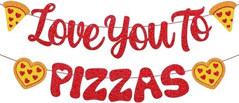 Amazon.com: Love You To Pizzas Banner Valentine’s Day Pizzas Party Decoration NO DIY Pizza Theme Birthday Party Wedding Anniversary Baby Shower Bridal Shower Valentine Party Supplies : Home & Kitchen Pizza Wedding Shower Theme, Pizza Wedding Shower Ideas, Pizza Party Decorations, Pizza Wedding, Diy Pizza, Wedding Shower Themes, Valentines Gift Guide, Valentine Party, Wedding Shower Favors