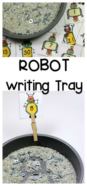 Robots Preschool, Sensory Writing, Robot Activity, Robot Theme, Free Printable Numbers, Number Formation, Free Preschool Printables, Preschool Writing, Printable Numbers