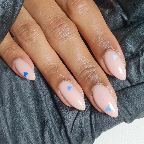 Heart Nails, Blue Steel, Blue Heart, She Said, Blue Nails, Heart Design, Nail Inspo, Nail Colors, Gel Nails