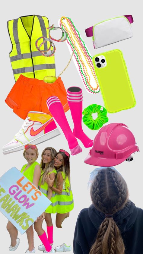 Neon football game Neon Football Theme, Neon Football Game, Neon Football, Football Game Outfit Highschool, Fb Games, Football Game Outfit, Football Themes, Perfect Game, Cute Preppy Outfits