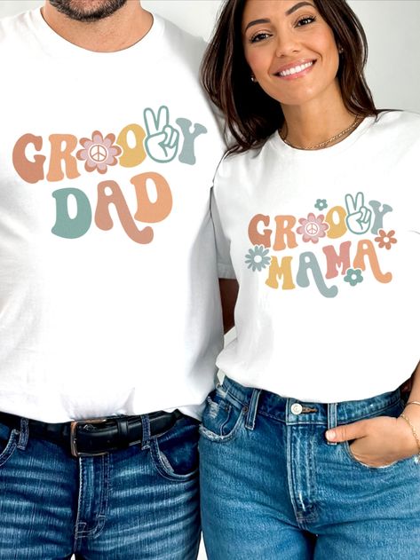 Make your family's birthday celebrations even groovier with our matching t-shirts! These fun shirts will make your family stand out on their special day. Available in various sizes for kids and adults, these shirts are made of comfortable material and are easy to care for. Celebrate your loved ones' birthdays in style with our groovy matching t-shirts! #onegroovybaby #groovyoneshirt #groovyone #mamadadashirts #GroovyMamaShirt #Retro70s Groovy One Birthday, Lemon Flower, Groovy Mama, Groovy One, Matching Birthday Shirts, Mommy And Me Shirts, Groovy Birthday, Matching T Shirts, Family Birthday Shirts