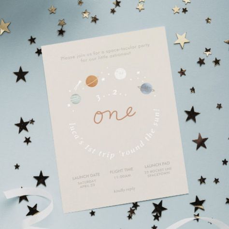 First Birthday Space, Space First Birthday, Baby First Birthday Themes, Space Birthday Invitation, First Trip Around The Sun, Baby Boy First Birthday, Birthday Star, 1st Birthday Invitation, First Birthday Themes