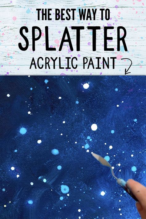 This is the best and easiest technique to splatter and flick acrylic paint. This is the perfect painting technique for splattered backgrounds and I love using it in my colourful animal paintings. How To Splatter Paint To Make Stars, Splattering Paint Techniques, Splatter Painting Techniques, Emt Painting Ideas, Splatter Paint Walls Bedroom, How To Make Paint Splatters, Splatter Paint Techniques, Spatter Painting Diy, How To Splatter Paint Canvas