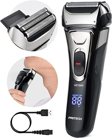 Face Electric Razors for Men Foil Electric Shavers Electric Foil Razors for Men Rechargeable Beard Shavers Beard Trimmer Wet Dry Use by PRITECH #CommissionEarned Razor For Shaving, Beard Shaver, Electric Shaver Men, Beard Trimmer, Electric Razor, Wet Shaving, Mens Shaving, Beard Trimming, Face Men