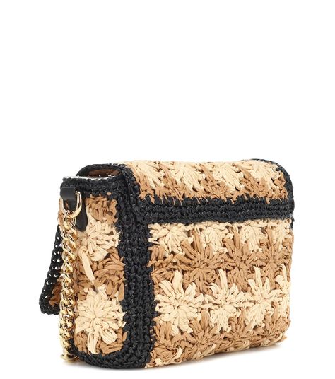 Gg Marmont Small Shoulder Bag - Gucci | Mytheresa Gg Marmont Small Shoulder Bag, Shoulder Guard, Duffel Bag Backpack, Woven Raffia, Gg Marmont, Small Shoulder Bag, Handmade Bags, Moda Fashion, Crochet Flowers