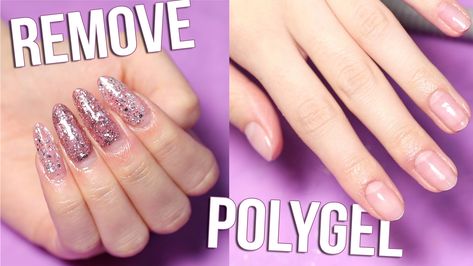 Remove polygel nails at home Nail Falling Off, Gel Nail Tutorial, Wave Nails, Gel Nail Removal, Cute Pink Nails, Ten Nails, Poly Gel, Gel Nails At Home, Damaged Nails