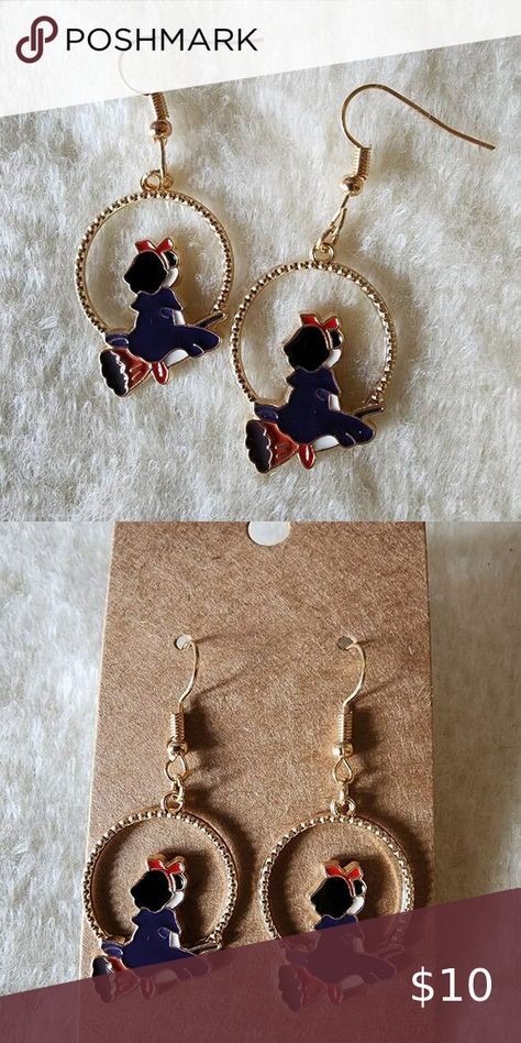 Kiki's Delivery Service delivery witch earrings Witch Earrings, Kiki Delivery, Kiki's Delivery Service, Delivery Service, Studio Ghibli, Cute Jewelry, Shop Earrings, Witch, Handmade Jewelry