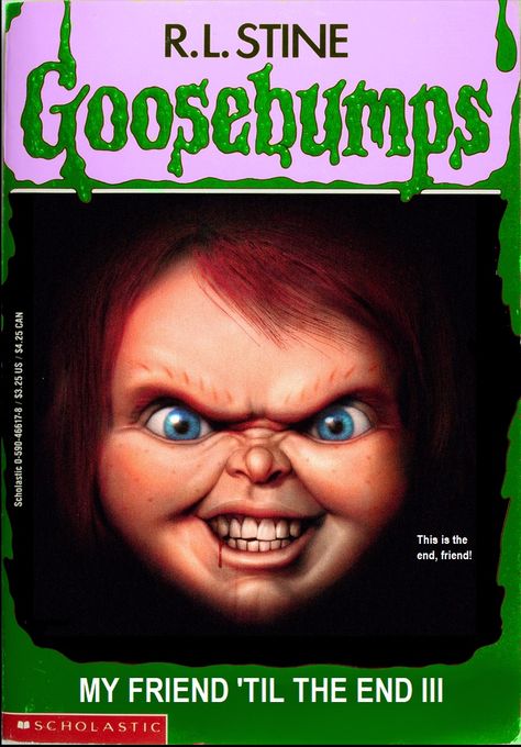 Chucky, child's play 3 goosebumps Movie Poster Drawing, Goosebumps Characters, Goosebumps Party, Horror Villians, Fake Books, Goosebumps Books, Halloween Props Diy, Mckenna Grace, African Art Paintings