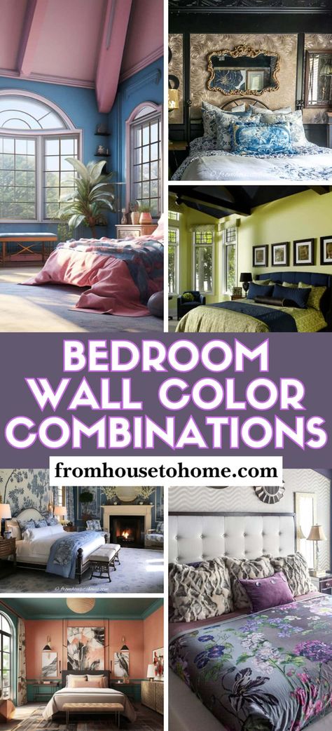 20 Two-Color Combinations For Bedroom Walls | Decorating Ideas Rooms With One Wall A Different Color, Bedroom Contrast Wall, Rooms With Different Colored Walls, Different Color Walls, Different Colored Walls, Walls Painting Ideas, Walls Interior Design, Diy Glam Decor, Walls Painting