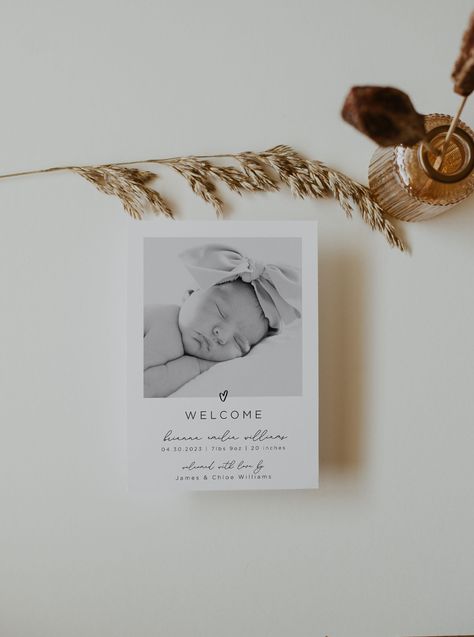 Newborn Birth Announcements, Baby Announcement Card, Birth Announcement Design, Birth Announcement Template, Newborn Birth, Baby Announcement Photos, Baby Announcement Cards, Birth Announcement Girl, Birth Announcement Card