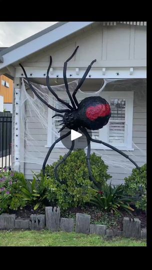 19K views · 546 reactions | The spookiest DIY Halloween project The next. Follow for more  #halloween2024 #halloweenseason #halloweenprops #halloweenshop #halloweengames... | By SmartHome Pro | I made this extremely
unnecessary giant spider for Halloween and went from making
cute DIYs a few years back to terrifying the neighbourhood
children. I started with this exercise ball from Kmart and I
stuck a balloon to the top with some duct tape and covered the
whole thing with cling rat. Then I coated the top half with
spray on foam and I sprayed the whole thing down with water and
waited 10 minutes and then with gloves I patted it down. This
is a really good technique for getting texture without needing
to wait for it to dry and then shave the foam. At this point
it has a really cool dough like Spider For Halloween, Recetas Halloween, Giant Spider, Exercise Ball, Diy Halloween Projects, Halloween Decorating, Diy Decorations, Halloween 2024, Wait For It