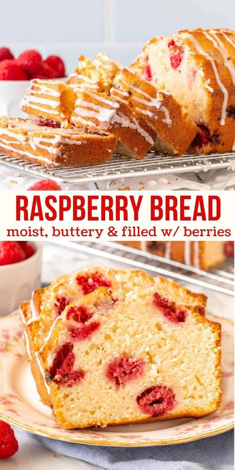 Raspberry Loaf Recipes, Raspberry Quick Bread, Raspberry Breakfast, Raspberry Bread, The Perfect Loaf, Tea Loaf, Raspberry Recipes, Vanilla Flavor, Quick Bread Recipes