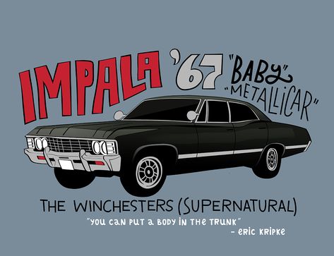 Supernatural Impala, Supernatural Poster, Supernatural Drawings, Spn Memes, Supernatural Fan Art, Supernatural Wallpaper, Supernatural Art, Supernatural Pictures, Winchester Supernatural