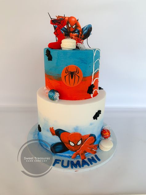 Spiderman Cake Two Tier, Bob The Builder Cake, Builder Cake, Cake 2 Tier, Krishna Birthday, Spiderman Birthday Cake, Cactus Cake, Tiered Cake Design, 2 Tier Cake