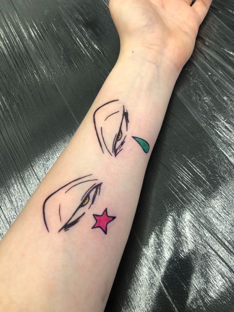 Hunterxhunter Tattoo, Hisoka Tattoo, Simplicity Tattoos, 90s Tattoos, Hunter Tattoo, Nostalgic 90s, Anime Hunter, Manga Tattoo, Naruto Tattoo