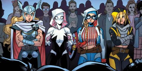 Gwen Verse, Spider Gwen Comics, Ghost Spider, Gwen Stacy, Spider Gwen, Spider Woman, Marvel Stuff, Spider Verse, Marvel Characters