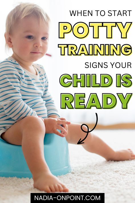 Parenting Advice and Hacks! Here are some great tips on when to start potty training! When should I start potty training | when to start potty training boys | how to know when to start potty training | when to start night potty training | when to start potty training boys signs | when do kids start potty training | when to start potty training a girl #pottytraining #potty #kids Night Potty Training, Potty Training Incentives, Potty Training Age, Boys Potty, Potty Training Girls, Potty Training Boys, Toddler Potty Training, Starting Potty Training, Boy Sign