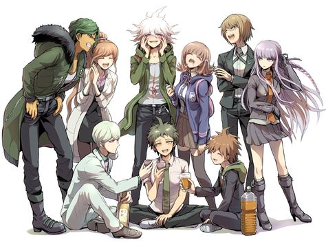 Sakakura Juzo || Yukizome Chisa || Munakata Kyosuke || Nagito Komaeda || Chiaki Nanami || Byakuya Togami || Kirigiri Kyoko || Naegi Makoto || Hajime Hinata Nanami Chiaki, Hope's Peak Academy, Byakuya Togami, Makoto Naegi, Danganronpa Game, Danganronpa 1, Super Danganronpa, Danganronpa Memes, Nagito Komaeda