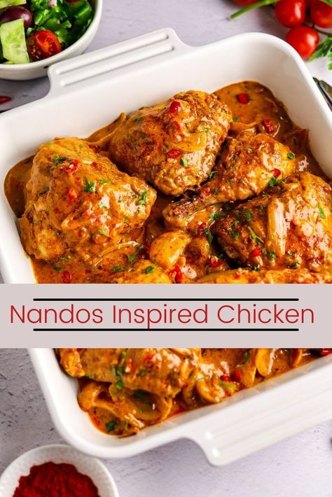 Nando's Inspired Chicken Nice Chicken Recipes, How To Make Nandos Chicken, Nando's Chicken Recipe, Nando Chicken Recipe, Nandos Style Chicken, Nando’s Chicken Recipe, Nandos Recipes, Nandos Chicken Recipe, Portuguese Chicken Recipes