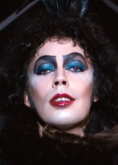 Frank Furter Makeup, Dr Frank N Furter Makeup, Dr Frankenfurter Make Up, Rocky Horror Show Makeup, Rocky Horror Picture Show Inspired Makeup, Dr Frankenfurter Cosplay, Rocky Horror Makeup Looks, Real Clown Makeup, Rocky Horror Picture Show Makeup Ideas