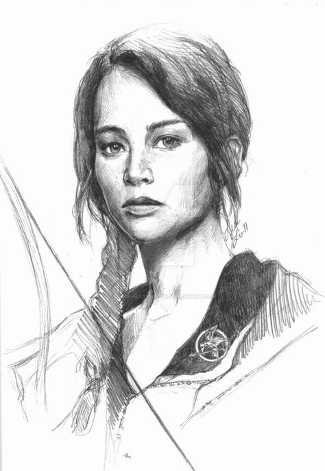 Katniss Everdeen by BlackFeatherz29 on DeviantArt Katniss Everdeen Sketch, Katniss And Peeta Drawing, Peeta Mellark Drawing, Katniss Everdeen Drawing, Katniss Drawing, Hunger Games Drawings, Hunger Games 2, Hunger Games Fan Art, Hunger Games Katniss