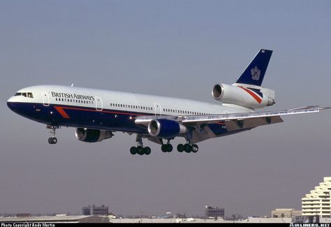 Inbound from San Diego, in the good old days when BA operated the former BCAL route from London Gatwick to Los Angeles and San Diego - Photo taken at Los Angeles - International (LAX / KLAX) in California, USA on October 27, 1989. Jet Airlines, British Airline, Aviation Nation, Plane Photography, Douglas Aircraft, Commercial Plane, Dc 10, Cargo Aircraft, Passenger Aircraft