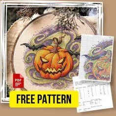 Witch Cross Stitch Pattern, Pumpkin Cross Stitch Patterns, Halloween Cross Stitch Charts, Printable Cross, Free Cross Stitch Designs, Free Cross Stitch Pattern, Autumn Cross Stitch Patterns, Pumpkin Cross Stitch, Free Cross Stitch Patterns