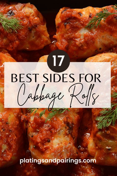 Wondering what to serve with cabbage rolls? I’ve got you covered with this handy guide. These 17+ EASY sides will pair perfectly. Side Dish For Cabbage Rolls, Sides For Cabbage Rolls, Cabbage Roll Side Dishes, What To Serve With Cabbage Rolls, Stuff Cabbage Rolls, Homemade Garlic Bread Recipe, Potato Latke Recipe, Arugula Salad Recipes, Easy Mashed Potatoes