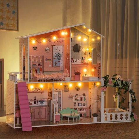 afterfurniture.com Find many great new & used options and get the best deals for ROBUD DIY LED Wooden 1:6 Spring Garden Dollhouse Baby Gift for 3-6 Years at the best online prices at eBay! Free delivery for many products! Gingerbread Dollhouse, Dollhouse Makeover, House Flipper, Christmas Dollhouse, Garden Houses, Garden Area, Led Diy, Pretend Play Toys, Dollhouse Kits