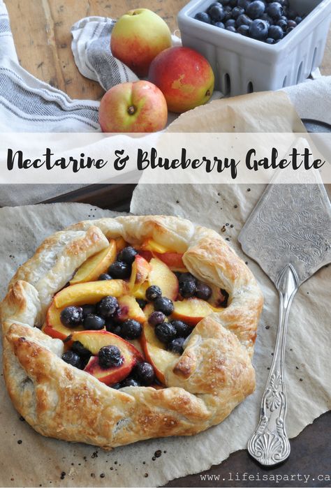 Pastry Treats, Easy Banana Cream Pie, Nectarine Recipes, Blueberry Galette, Banana Cream Pie Recipe, Strawberry Pie Recipe, Homemade Strawberry Sauce, Life Is A Party, Blueberry Scones