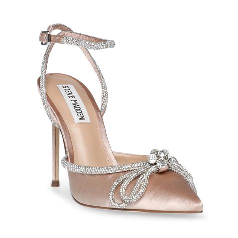 Steve Madden Pumps, Heeled Pumps, Steve Madden Store, Steve Madden Heels, Before Midnight, Nude Pumps, High Shoes, Bow Heels, Satin Heels