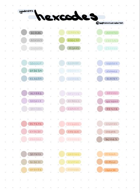 Colour Schemes Hex Code, Pastel Colors Goodnotes, Colour Palette Hex Codes Pastel, Good Note Hex Code, Aesthetic Hex Codes Goodnotes, Discord Color Codes Pastel, Goodnotes Highlighter Hex Codes Pastel, Pastel Purple Hex Code, Pastel Rainbow Hex Codes