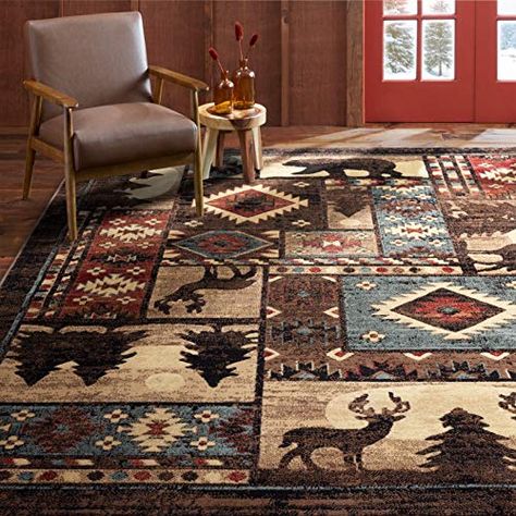 Cabin Rugs, Rustic Area Rugs, Southwestern Design, Inspire Me Home Decor, Rustic Lodge, Area Rug Collections, Area Rug Sizes, The Buffalo, Rustic Rugs