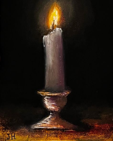 Candle Blown Out, Burning Candle Painting, Paintings Of Candles, Candle Oil Pastel, Candle Reference, Candle Oil Painting, Candle Art Drawing, Wax Painting Art, Candle Paintings